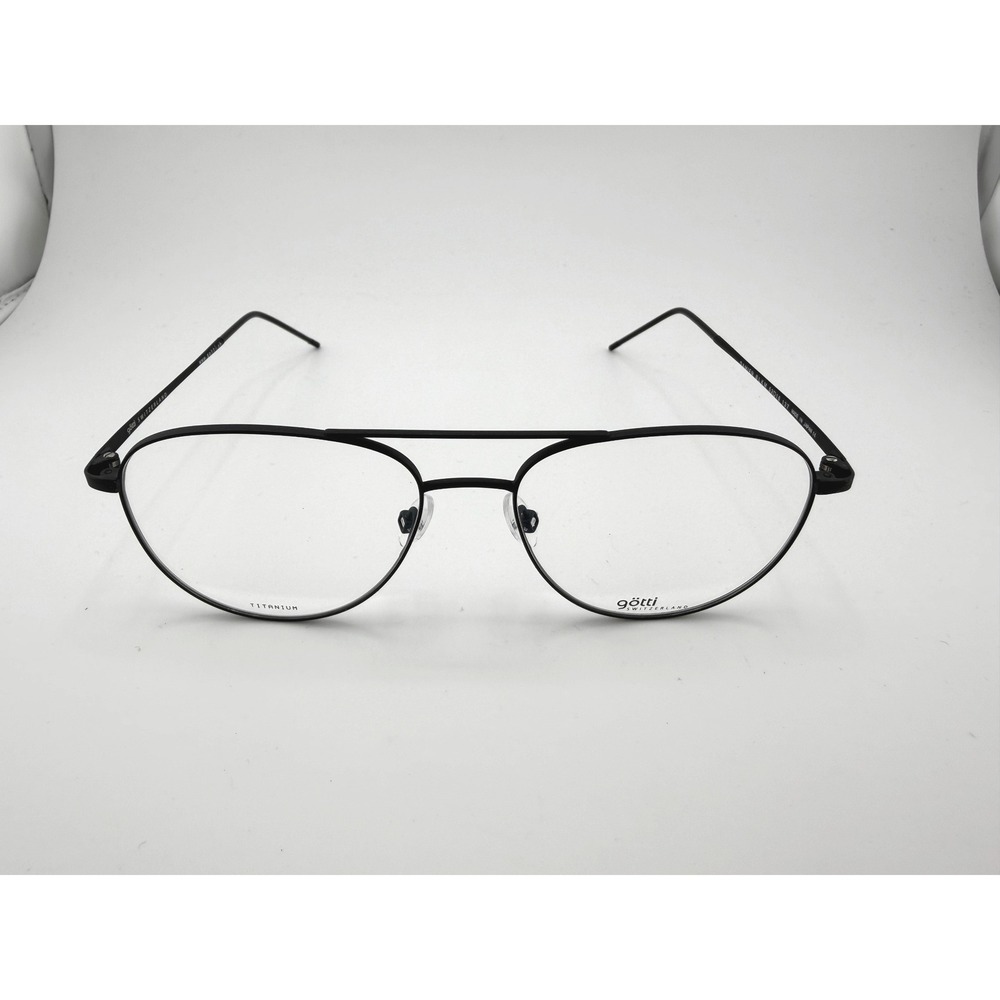 Gotti Switzerland Damien BLKM Titanium Aviator Eyeglasses Matte Black 53-16-137